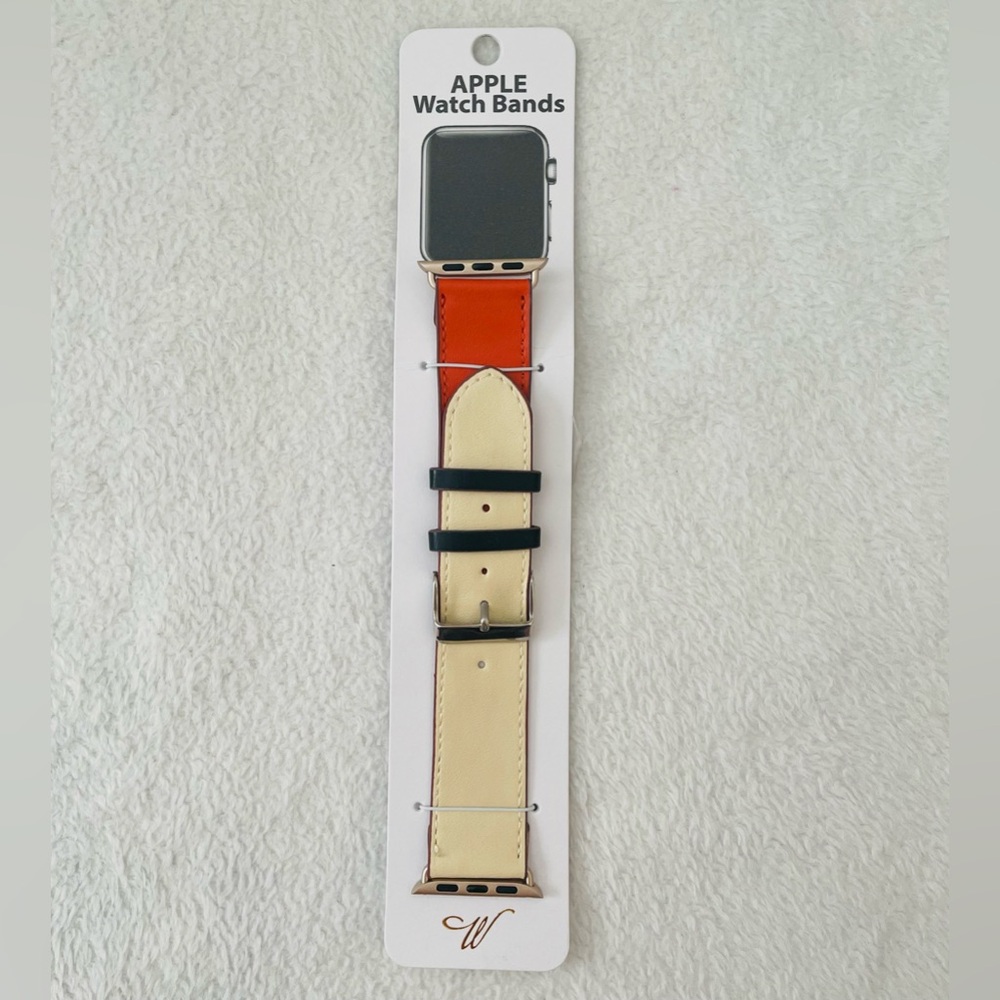 Smart Watch Wrist Band 38/40 mm Cream Orange Unisex Faux Leather